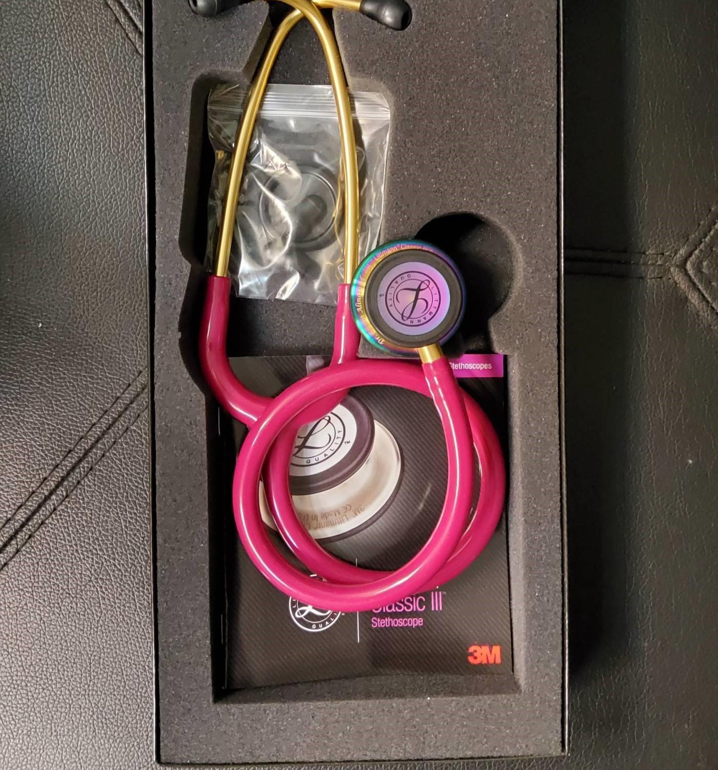 گوشی پزشکی لیتمن کلاس 3 تمشکی رنگین کمانی 5806