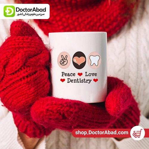 ماگ دندانپزشکی طرح Peace - Love - Dentistry