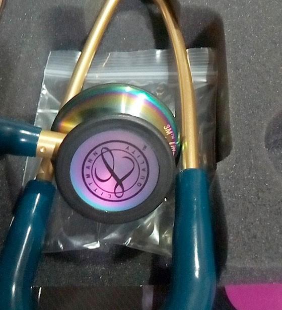 گوشی پزشکی لیتمن کلاس 3 آبی کاربنی رنگین کمانی 5807