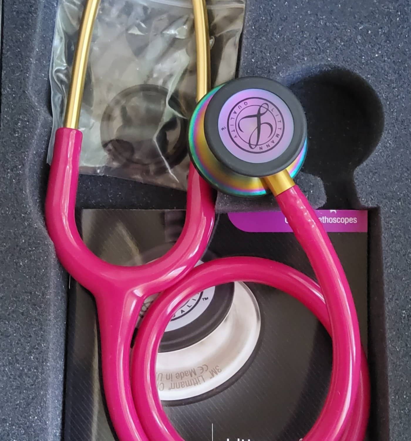 گوشی پزشکی لیتمن کلاس 3 تمشکی رنگین کمانی 5806